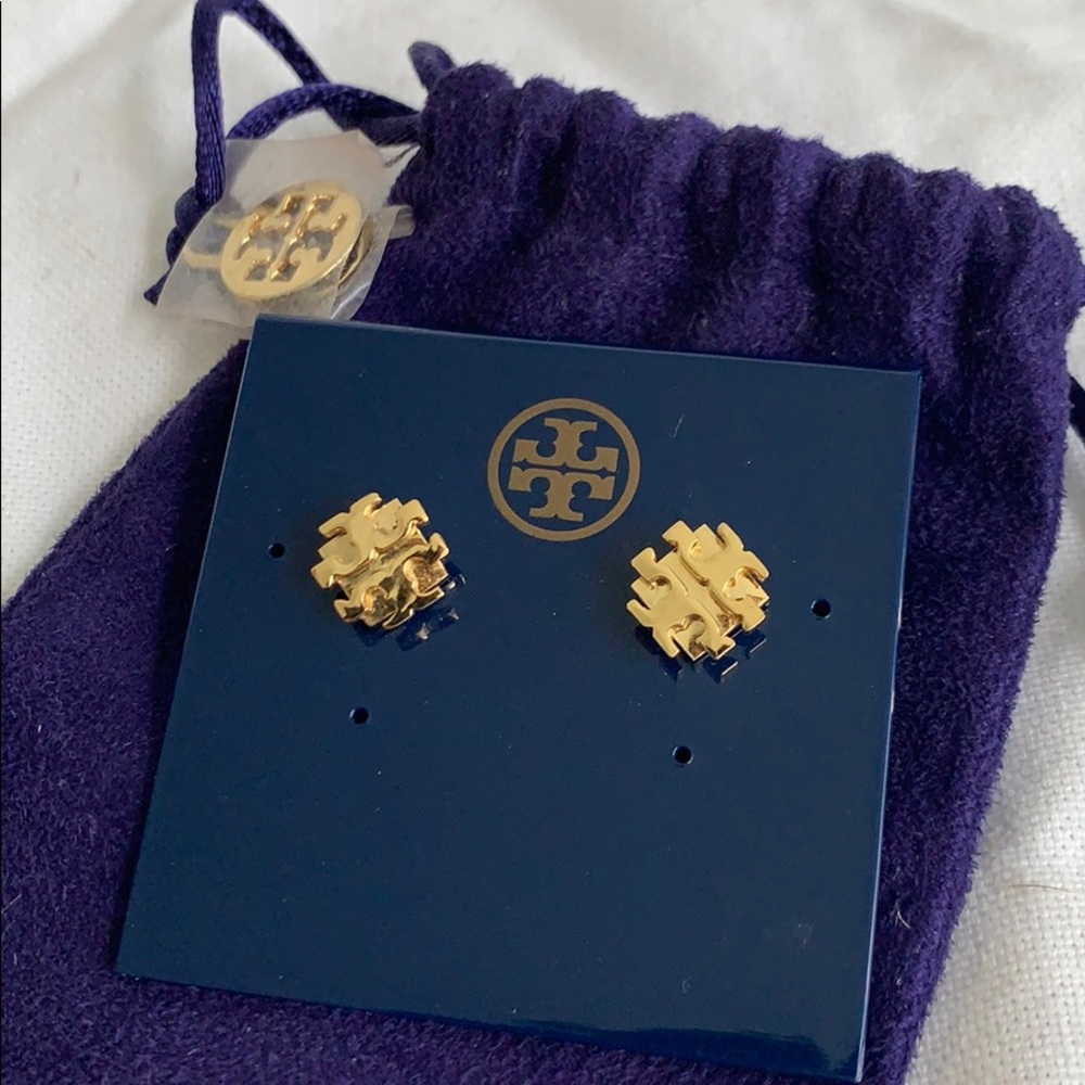 COPY - Tory Burch Small T Logo Stud Earrings
